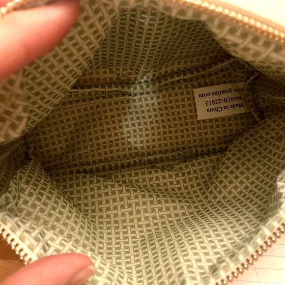 Isaac Mizrahi Chubb Cosmetics Bag, Yellow And Cream Color - Picture 4 of 6